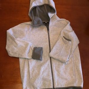 Uniqlo Windproof Gray Hoodie Fleece Jacket Mens Small